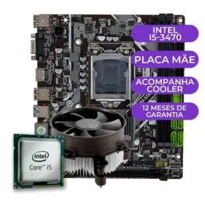 Kit Upgrade Gamer Intel i5-3470 + Placa-mãe H61 + Cooler